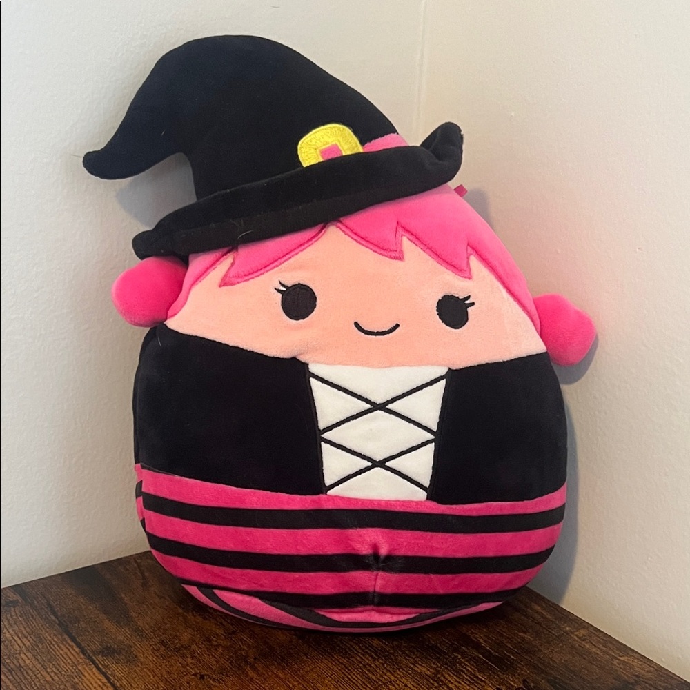 Pink and Black Welxa Witch Squishmellows Stuffed Toy